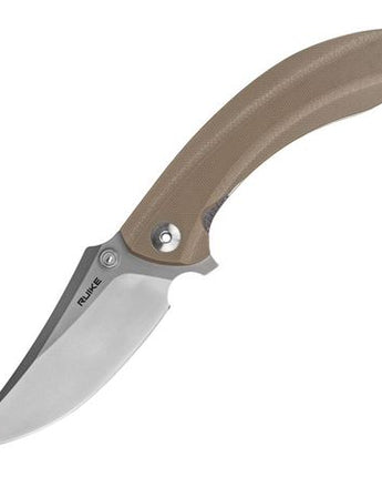 Ruike P155W Finish Clip Point Blade Knife (Desert Tan)
